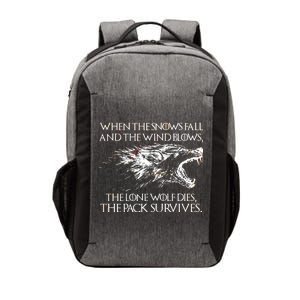 When The Snows Fall The Lone Wolf Dies But the Pack Survives Logo Vector Backpack