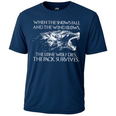 When The Snows Fall The Lone Wolf Dies But the Pack Survives Logo Performance Shirt
