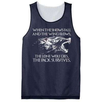 When The Snows Fall The Lone Wolf Dies But the Pack Survives Logo Mesh Reversible Basketball Jersey Tank