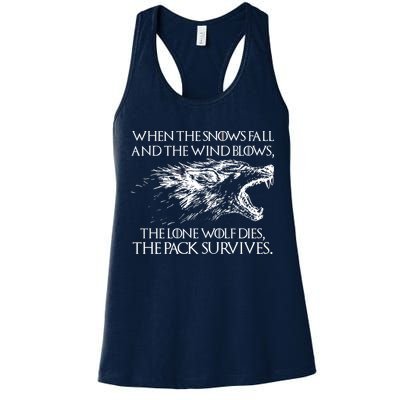 When The Snows Fall The Lone Wolf Dies But the Pack Survives Logo Womens Tank Top