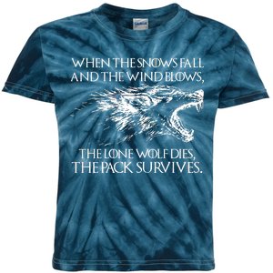 When The Snows Fall The Lone Wolf Dies But the Pack Survives Logo Kids Tie-Dye T-Shirt