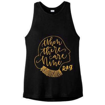 When There Are Nine RBG Quote Ruth Bader Ginsburg Tribute Ladies PosiCharge Tri-Blend Wicking Tank