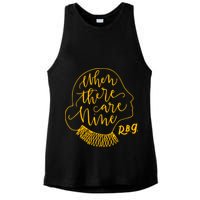 When There Are Nine RBG Quote Ruth Bader Ginsburg Tribute Ladies PosiCharge Tri-Blend Wicking Tank
