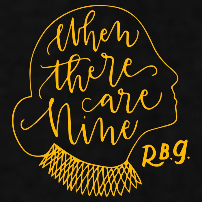 When There Are Nine RBG Quote Ruth Bader Ginsburg Tribute Ladies PosiCharge Tri-Blend Wicking Tank