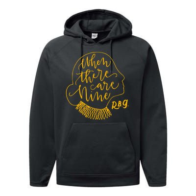 When There Are Nine RBG Quote Ruth Bader Ginsburg Tribute Performance Fleece Hoodie