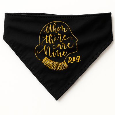 When There Are Nine RBG Quote Ruth Bader Ginsburg Tribute USA-Made Doggie Bandana