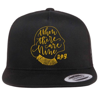 When There Are Nine RBG Quote Ruth Bader Ginsburg Tribute Flatbill Hat
