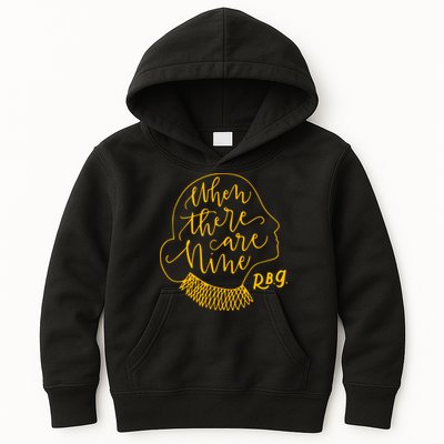 When There Are Nine RBG Quote Ruth Bader Ginsburg Tribute Kids Hoodie