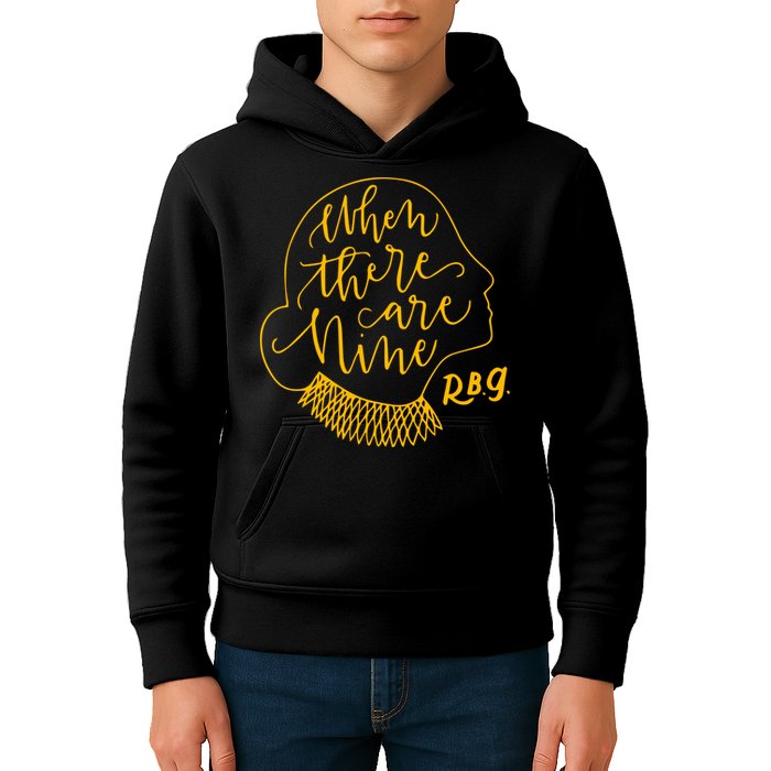 When There Are Nine RBG Quote Ruth Bader Ginsburg Tribute Kids Hoodie