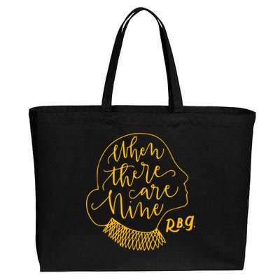 When There Are Nine RBG Quote Ruth Bader Ginsburg Tribute Cotton Canvas Jumbo Tote