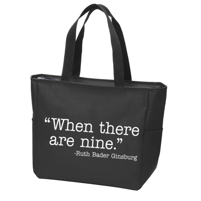 When There Are Nine Ruth Bader Ginsburg Quote Zip Tote Bag
