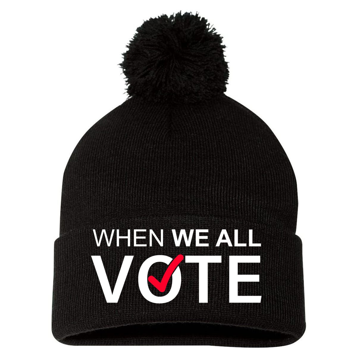When We All Vote Midterms Pom Pom 12in Knit Beanie