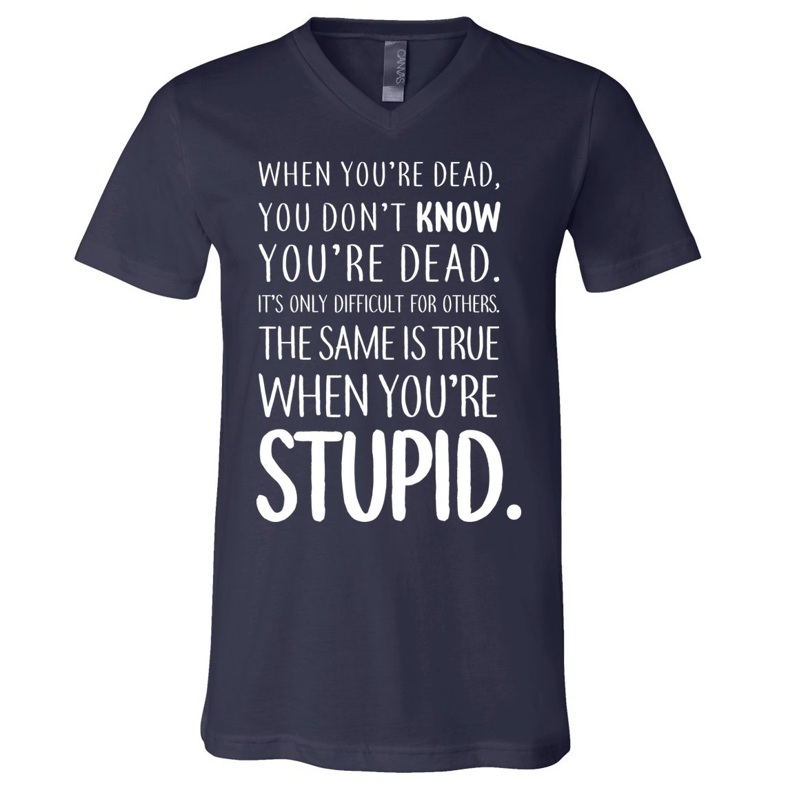 When You're Stupid Funny Statement V-Neck T-Shirt