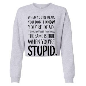 When You're Stupid Funny Statement Cropped Pullover Crew