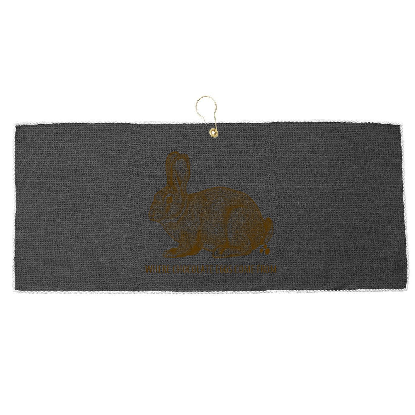 Where Chocolate Eggs Come From Large Microfiber Waffle Golf Towel