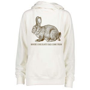 Where Chocolate Eggs Come From Womens Funnel Neck Pullover Hood