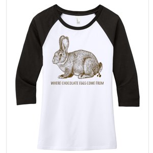 Where Chocolate Eggs Come From Women's Tri-Blend 3/4-Sleeve Raglan Shirt