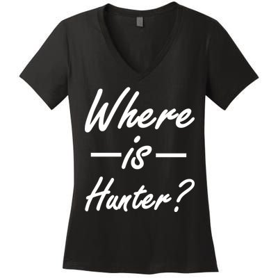 Where Is Hunter Women's V-Neck T-Shirt