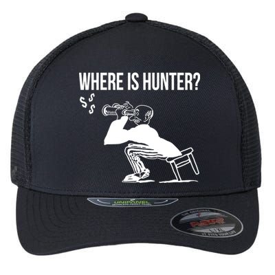 Where Is Hunter Political Humor Pro Trump Flexfit Unipanel Trucker Cap