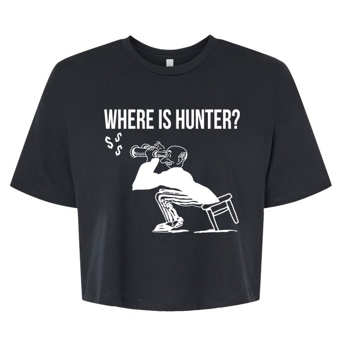 Where Is Hunter Political Humor Pro Trump Bella+Canvas Jersey Crop Tee