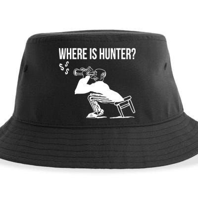 Where Is Hunter Political Humor Pro Trump Sustainable Bucket Hat