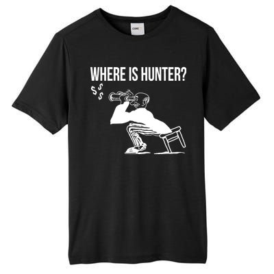 Where Is Hunter Political Humor Pro Trump Tall Fusion ChromaSoft Performance T-Shirt