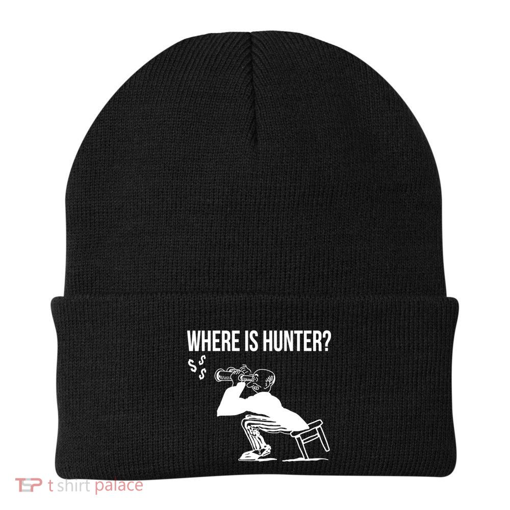 Where Is Hunter Political Humor Pro Trump Beanie