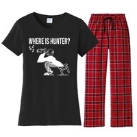 Where Is Hunter Political Humor Pro Trump Women's Flannel Pajama Set