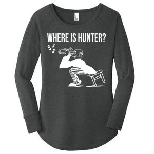 Where Is Hunter Political Humor Pro Trump Women's Perfect Tri Tunic Long Sleeve Shirt