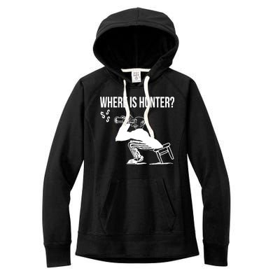 Where Is Hunter Political Humor Pro Trump Women's Fleece Hoodie