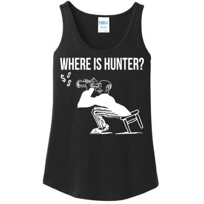 Where Is Hunter Political Humor Pro Trump Ladies Essential Tank