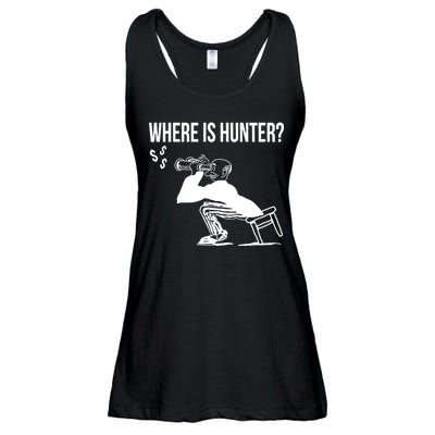 Where Is Hunter Political Humor Pro Trump Ladies Essential Flowy Tank