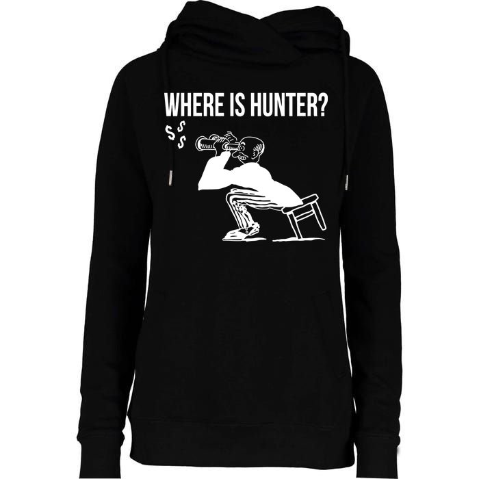 Where Is Hunter Political Humor Pro Trump Womens Funnel Neck Pullover Hood