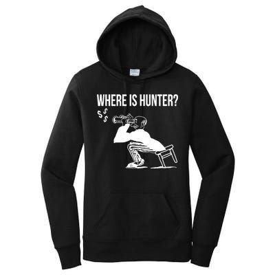 Where Is Hunter Political Humor Pro Trump Women's Pullover Hoodie