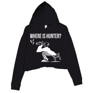 Where Is Hunter Political Humor Pro Trump Crop Fleece Hoodie