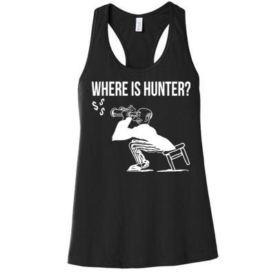 Where Is Hunter Political Humor Pro Trump Women's Racerback Tank