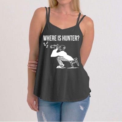 Where Is Hunter Political Humor Pro Trump Women's Strappy Tank