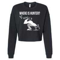 Where Is Hunter Political Humor Pro Trump Cropped Pullover Crew