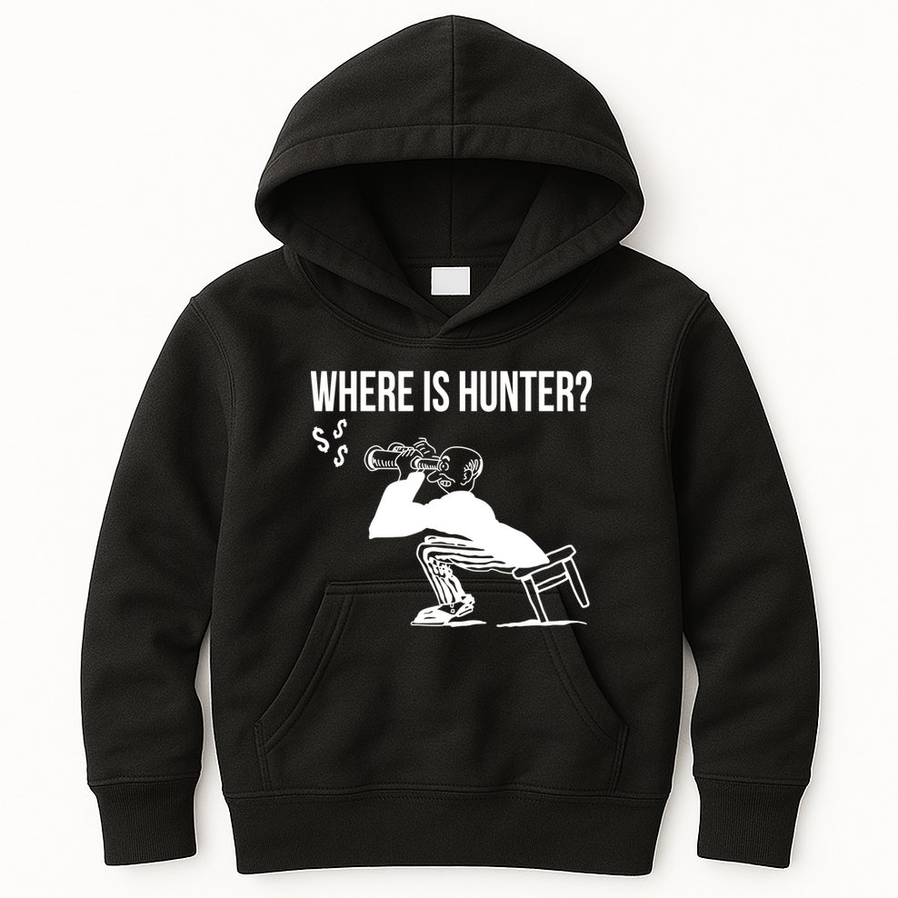Where Is Hunter Political Humor Pro Trump Kids Hoodie