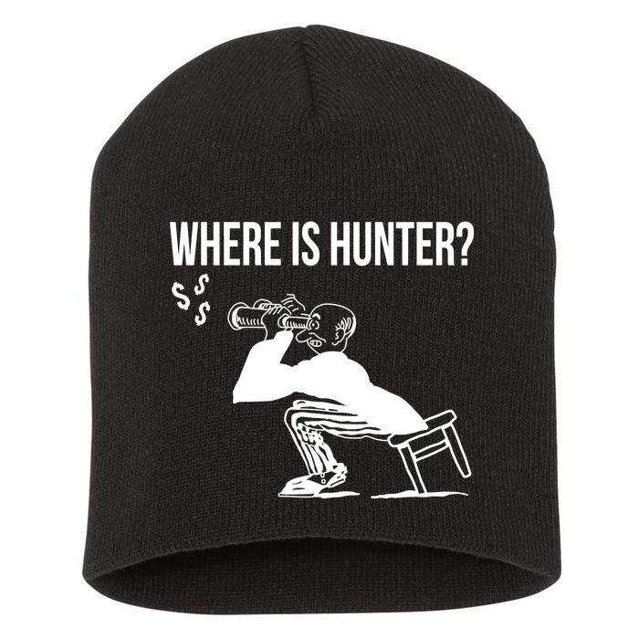 Where Is Hunter Political Humor Pro Trump Short Acrylic Beanie