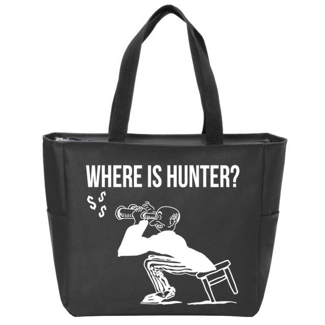Where Is Hunter Political Humor Pro Trump Zip Tote Bag