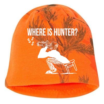 Where Is Hunter Political Humor Pro Trump Kati - Camo Knit Beanie