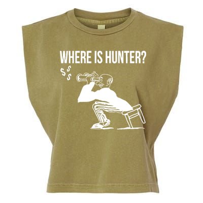 Where Is Hunter Political Humor Pro Trump Garment-Dyed Women's Muscle Tee