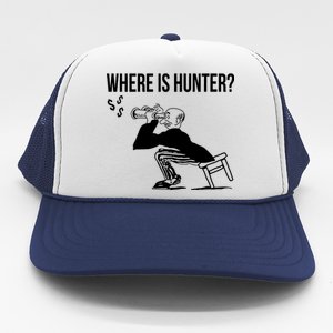 Where Is Hunter Political Humor Pro Trump Trucker Hat