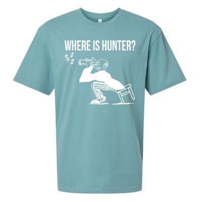 Where Is Hunter Political Humor Pro Trump Sueded Cloud Jersey T-Shirt