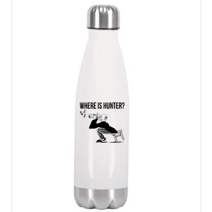 Where Is Hunter Political Humor Pro Trump Stainless Steel Insulated Water Bottle