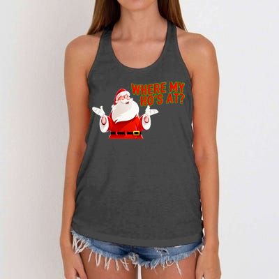 Where My Hoe's At Women's Knotted Racerback Tank