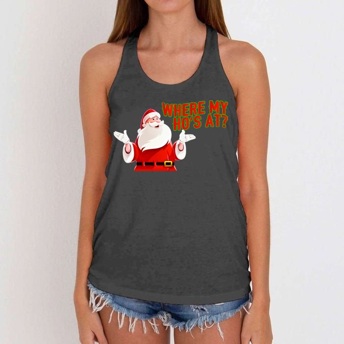 Where My Hoe's At Women's Knotted Racerback Tank