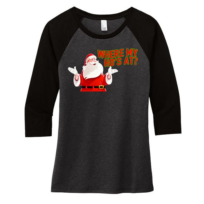 Where My Hoe's At Women's Tri-Blend 3/4-Sleeve Raglan Shirt