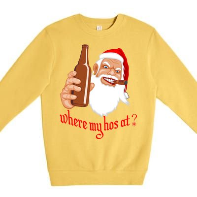 Where My Hos At? Christmas Premium Crewneck Sweatshirt